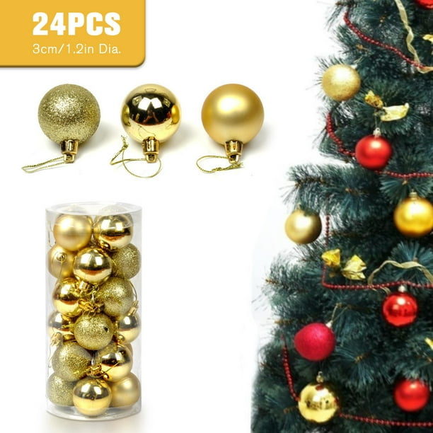 24pcs Christmas Ball Ornaments Shatterproof Christmas Decorations Tree Balls